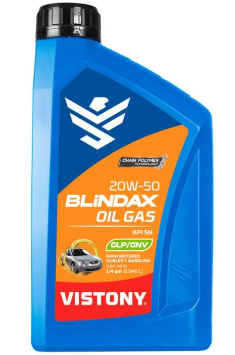 Envase de aceite VISTONY VISTONY BLINDAX GAS 20W50 MINERAL - QT 946ML grado 20W50 - Lubricentro Piloto